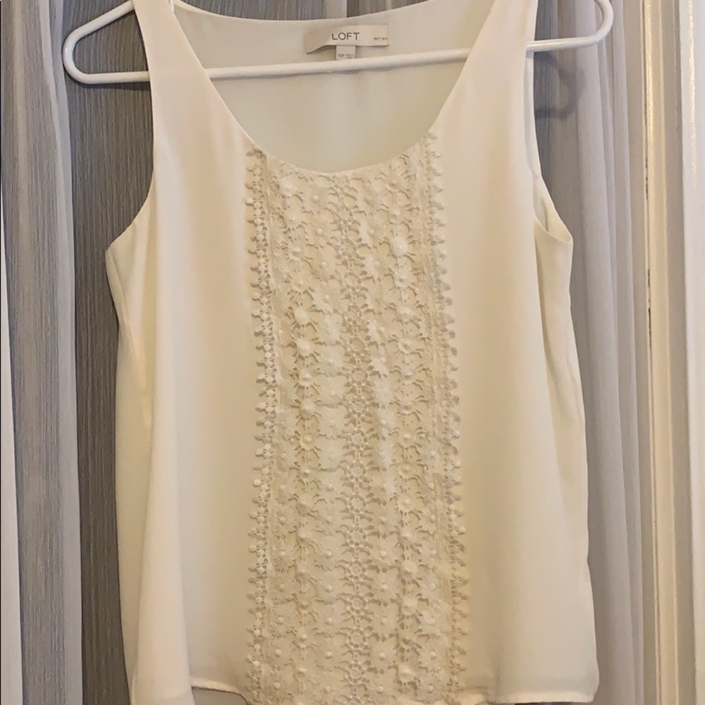 LOFT cream blouse tank top